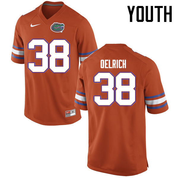 Youth Florida Gators #38 Nick Oelrich College Football Jerseys Sale-Orange